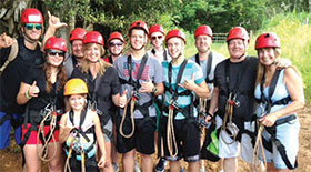 people ready for zip-lining - Hawaii