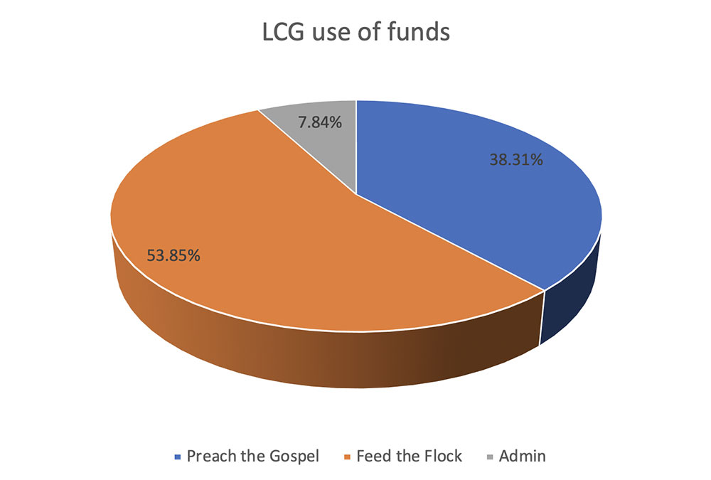 pie chart of LCG 2019 expenses