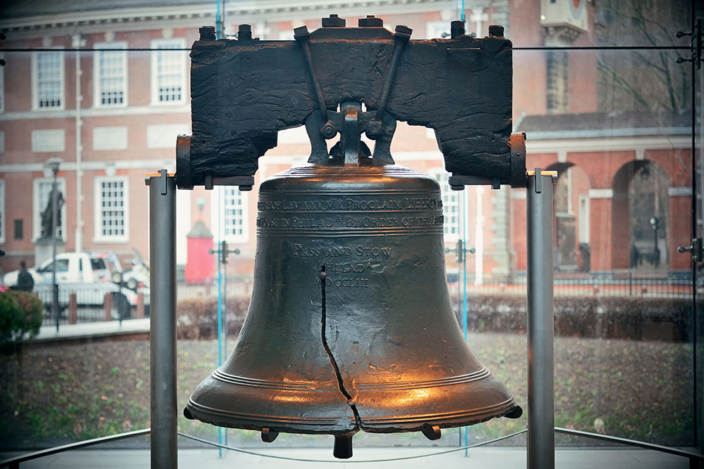 The famous crack in the United States' Liberty Bell in Philadelphia, Pennsylvania, can serve as a poignant illustration of mankind's fundamentally broken concept of liberty.