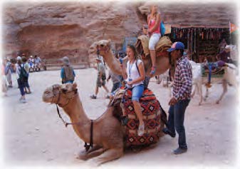 riding a camel