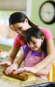 mother and daughter baking