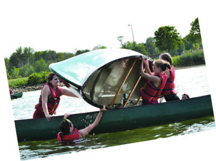 kids in a canoe