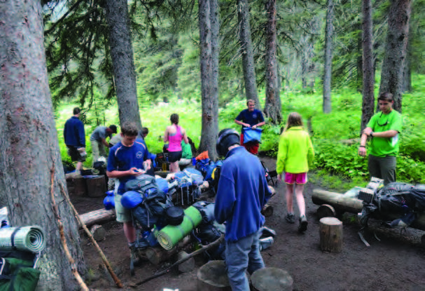 preparing to hike