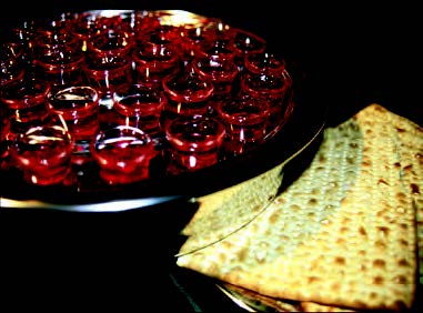 passover symbols of bread and wine