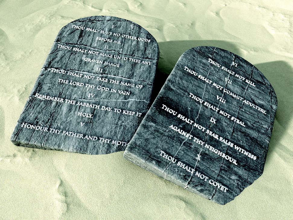 10 Commandments on stone tablets