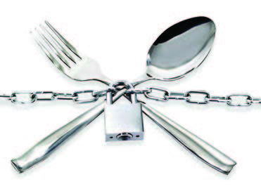 locked spoon and fork