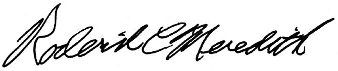 Roderick C. Meredith signature